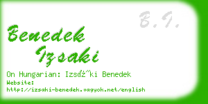 benedek izsaki business card